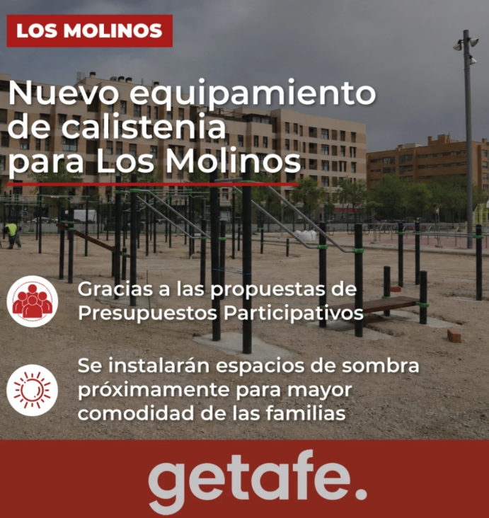Nueva zona deportiva de calistenia con sombra